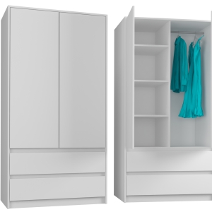Szafa garderoba 90cm 2d 2szuflady biała B-9